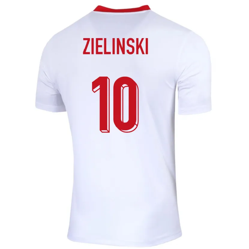 Danxen Niño Camiseta Polonia Piotr Zielinski #10 Blanco 1ª Equipación 24-26 La Camisa
