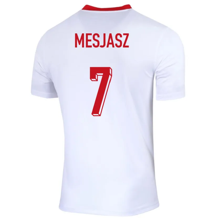 Danxen Niño Camiseta Polonia Malgorzata Mesjasz #7 Blanco 1ª Equipación 24-26 La Camisa