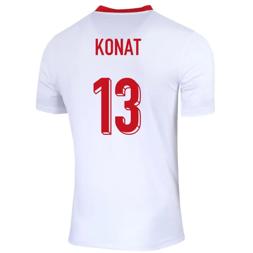 Danxen Niño Camiseta Polonia Katarzyna Konat #13 Blanco 1ª Equipación 24-26 La Camisa
