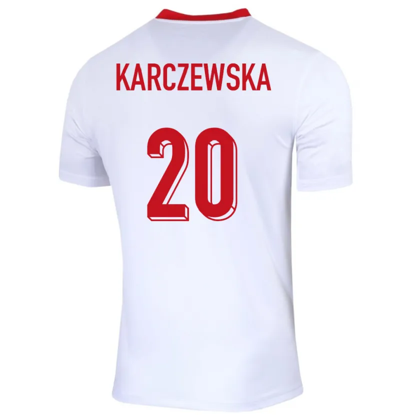 Danxen Niño Camiseta Polonia Nikola Karczewska #20 Blanco 1ª Equipación 24-26 La Camisa