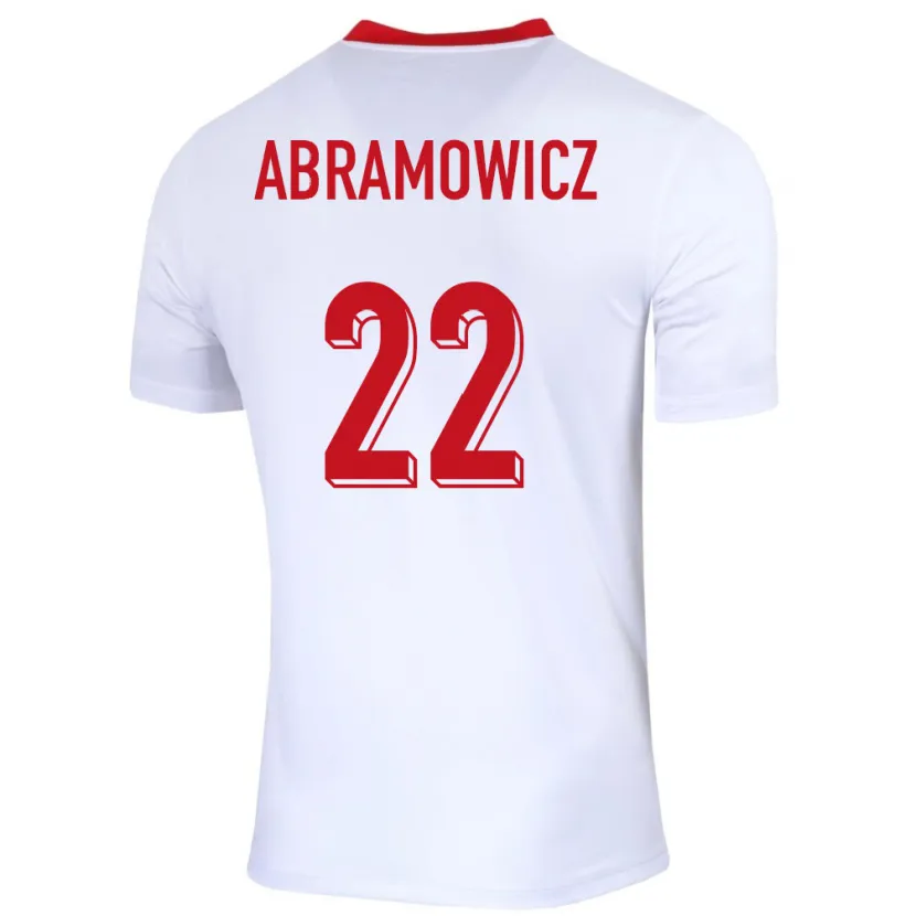 Danxen Niño Camiseta Polonia Slawomir Abramowicz #22 Blanco 1ª Equipación 24-26 La Camisa