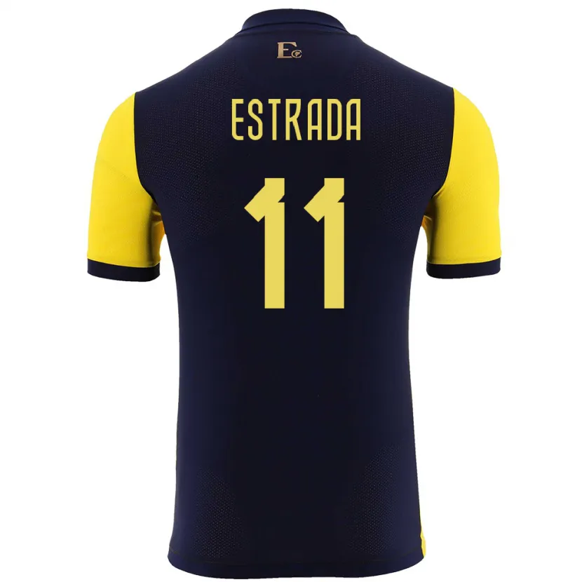 Danxen Niño Camiseta Ecuador Michael Estrada #11 Amarillo 1ª Equipación 24-26 La Camisa