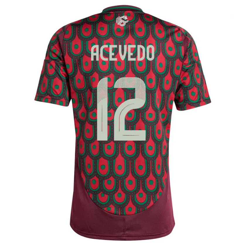 Danxen Niño Camiseta México Carlos Acevedo #12 Granate 1ª Equipación 24-26 La Camisa