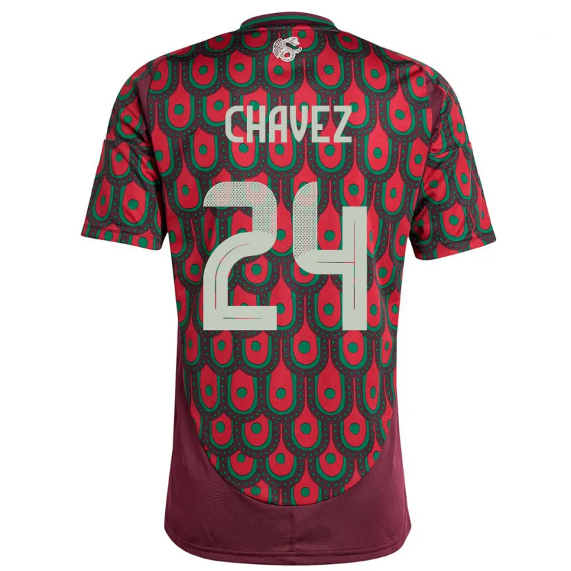 Danxen Niño Camiseta México Luis Chavez #24 Granate 1ª Equipación 24-26 La Camisa
