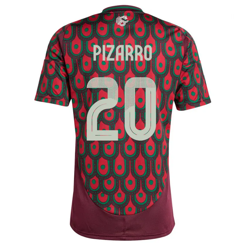 Danxen Niño Camiseta México Rodolfo Pizarro #20 Granate 1ª Equipación 24-26 La Camisa