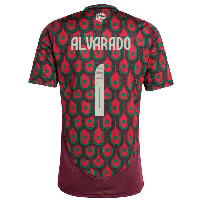 Danxen Niño Camiseta México Emily Alvarado #1 Granate 1ª Equipación 24-26 La Camisa