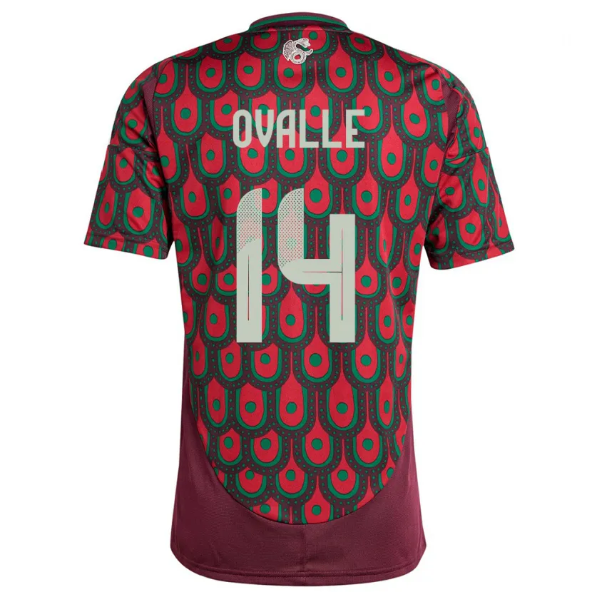 Danxen Niño Camiseta México Jacqueline Ovalle #14 Granate 1ª Equipación 24-26 La Camisa