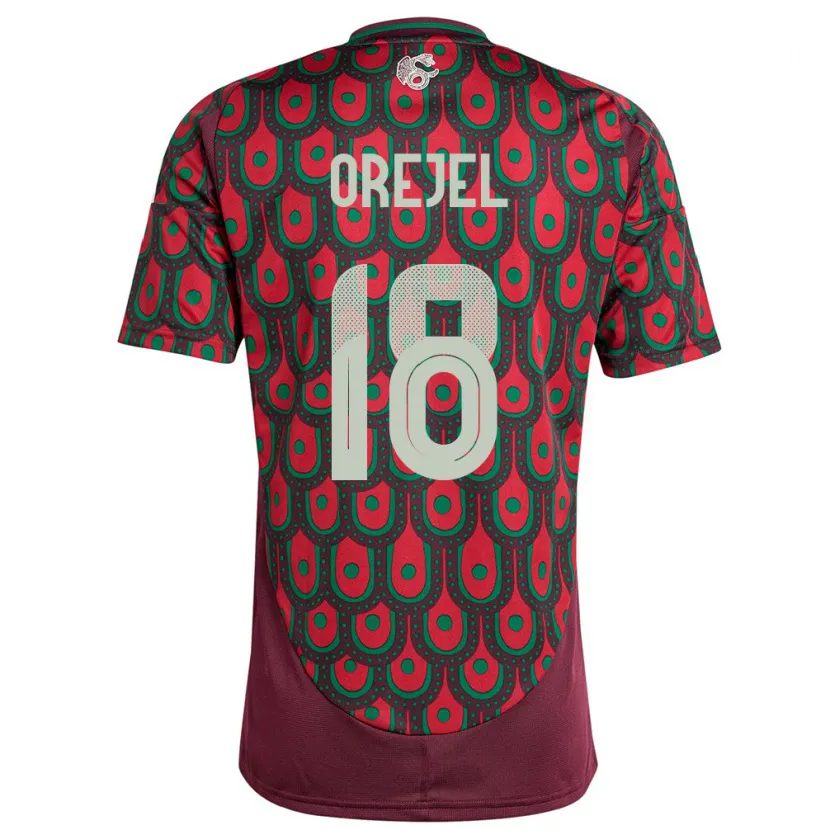 Danxen Niño Camiseta México Jocelyn Orejel #18 Granate 1ª Equipación 24-26 La Camisa