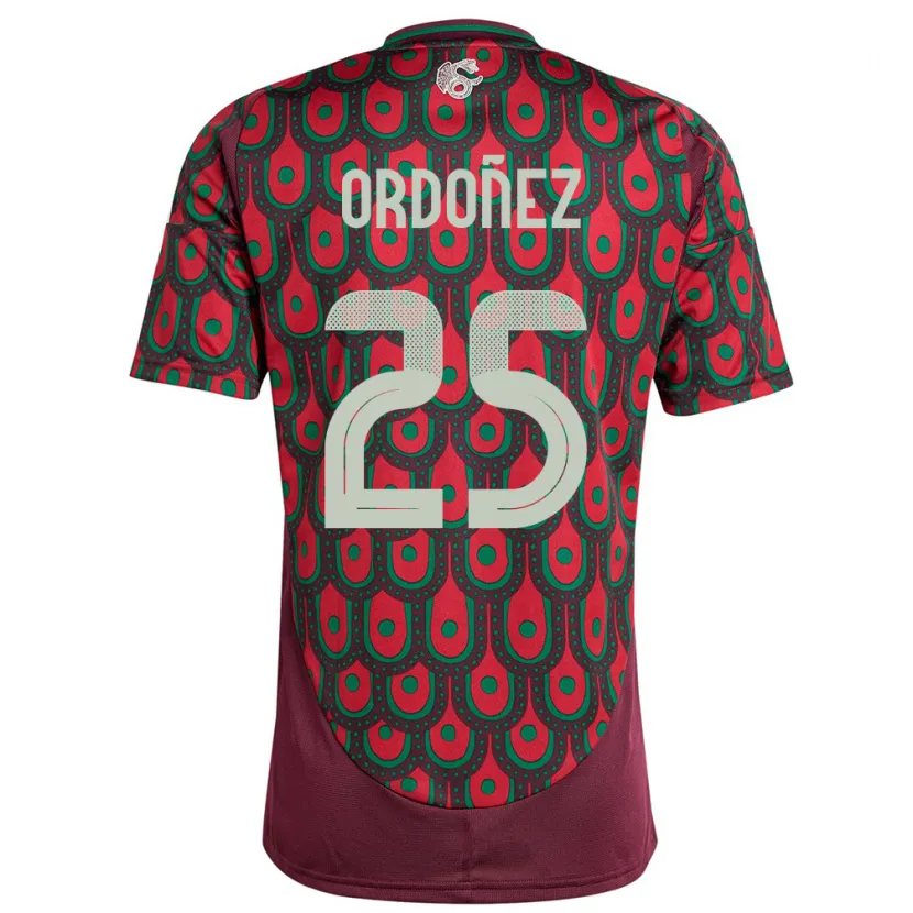 Danxen Niño Camiseta México Diana Ordonez #25 Granate 1ª Equipación 24-26 La Camisa