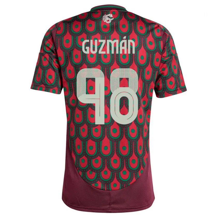 Danxen Niño Camiseta México Kinberly Guzman #98 Granate 1ª Equipación 24-26 La Camisa