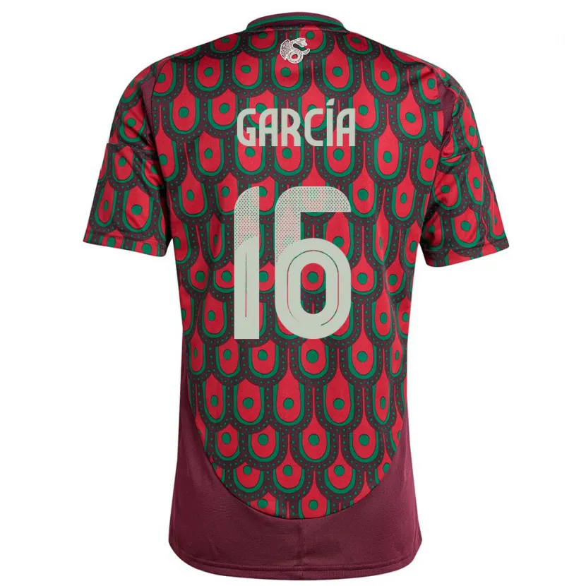 Danxen Niño Camiseta México Uziel Garcia #16 Granate 1ª Equipación 24-26 La Camisa
