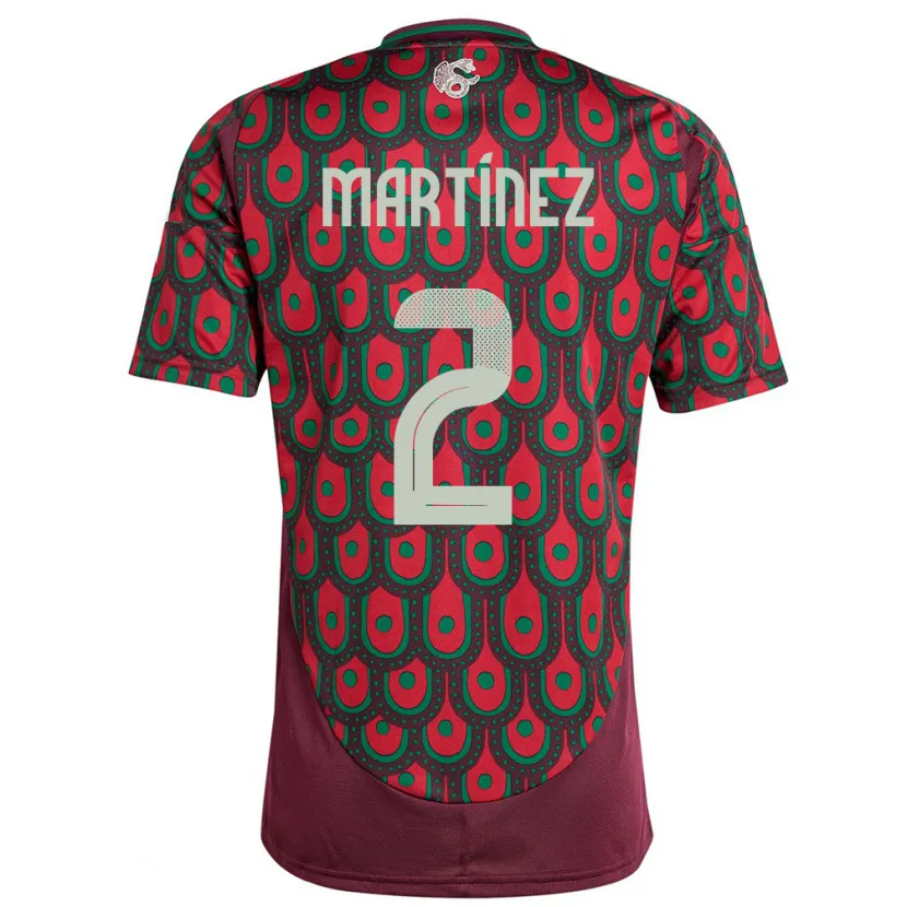Danxen Niño Camiseta México Emilio Martinez #2 Granate 1ª Equipación 24-26 La Camisa
