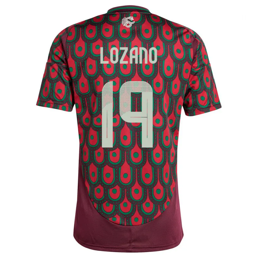 Danxen Niño Camiseta México Esteban Lozano #19 Granate 1ª Equipación 24-26 La Camisa