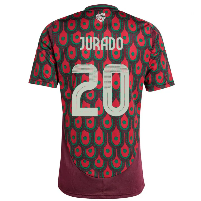 Danxen Niño Camiseta México Heriberto Jurado #20 Granate 1ª Equipación 24-26 La Camisa