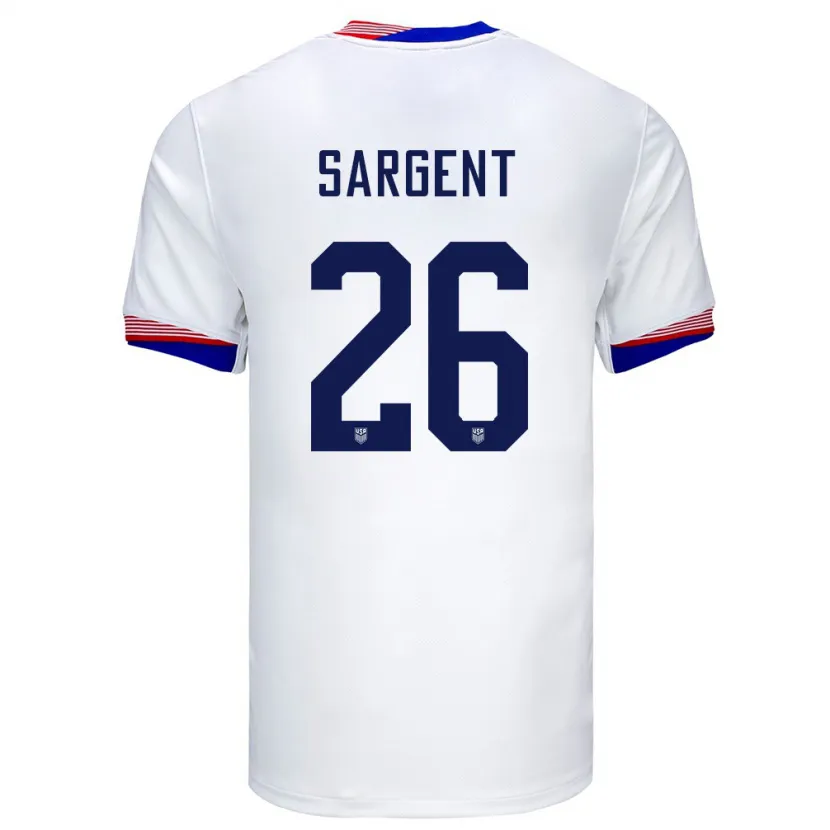 Danxen Niño Camiseta Estados Unidos Josh Sargent #26 Blanco 1ª Equipación 24-26 La Camisa
