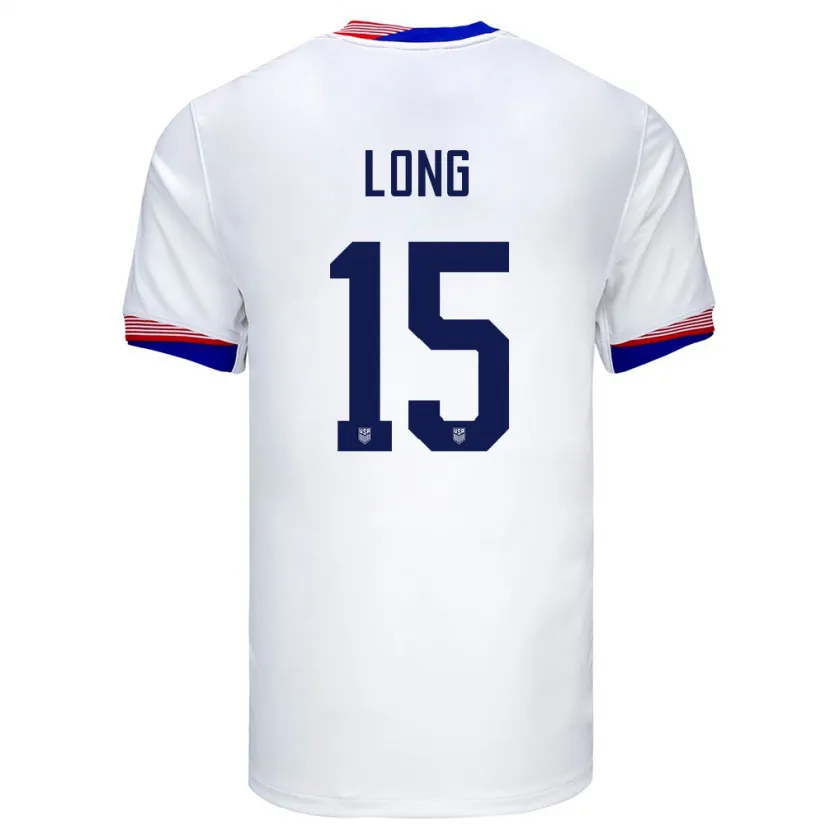 Danxen Niño Camiseta Estados Unidos Aaron Long #15 Blanco 1ª Equipación 24-26 La Camisa