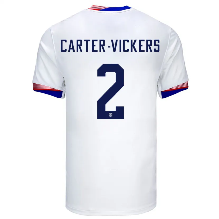 Danxen Niño Camiseta Estados Unidos Cameron Carter-Vickers #2 Blanco 1ª Equipación 24-26 La Camisa