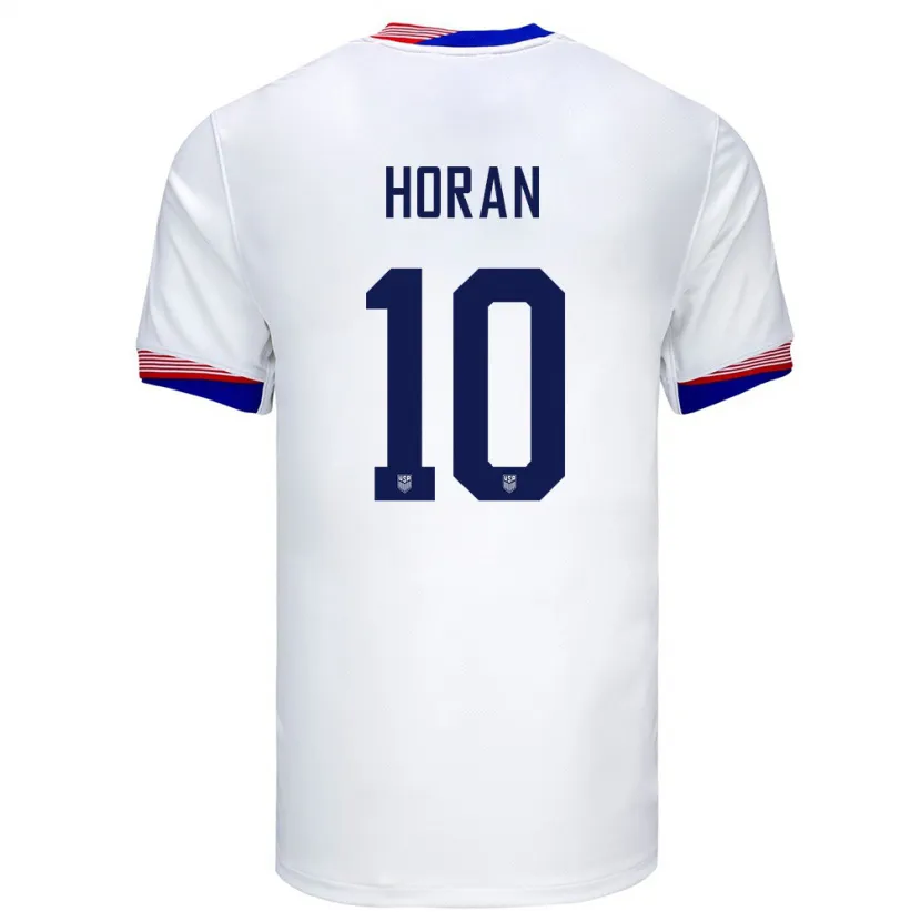 Danxen Niño Camiseta Estados Unidos Lindsey Horan #10 Blanco 1ª Equipación 24-26 La Camisa