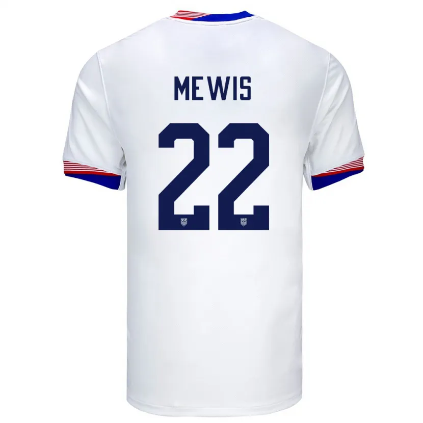 Danxen Niño Camiseta Estados Unidos Kristie Mewis #22 Blanco 1ª Equipación 24-26 La Camisa