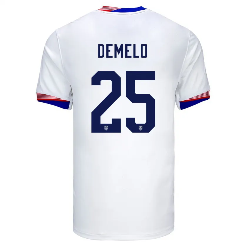 Danxen Niño Camiseta Estados Unidos Savannah Demelo #25 Blanco 1ª Equipación 24-26 La Camisa