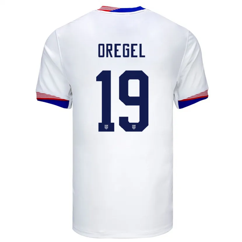 Danxen Niño Camiseta Estados Unidos Sergio Oregel #19 Blanco 1ª Equipación 24-26 La Camisa