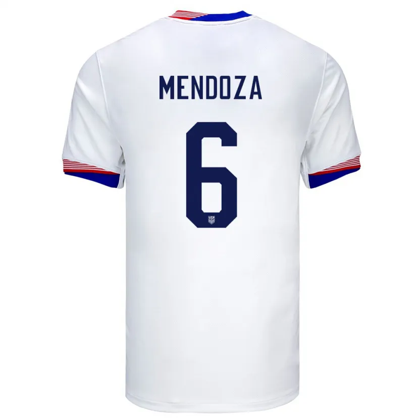 Danxen Niño Camiseta Estados Unidos Edwyn Mendoza #6 Blanco 1ª Equipación 24-26 La Camisa
