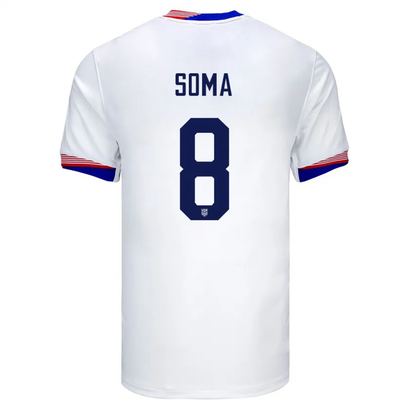 Danxen Niño Camiseta Estados Unidos Pedro Soma #8 Blanco 1ª Equipación 24-26 La Camisa