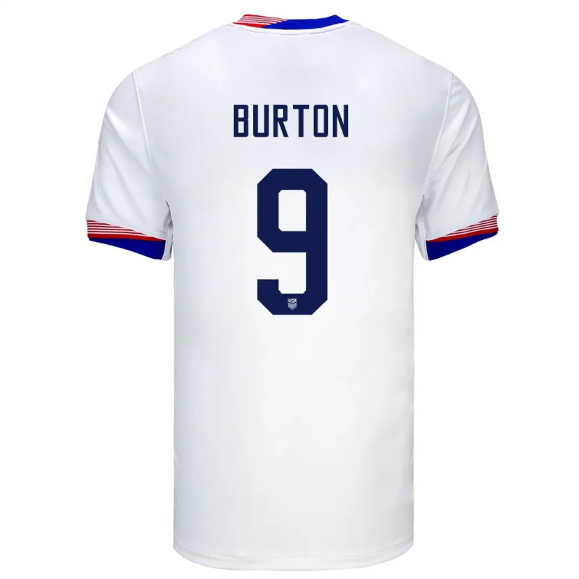 Danxen Niño Camiseta Estados Unidos Micah Burton #9 Blanco 1ª Equipación 24-26 La Camisa