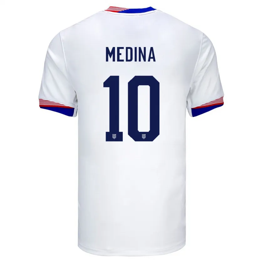 Danxen Niño Camiseta Estados Unidos Cruz Medina #10 Blanco 1ª Equipación 24-26 La Camisa