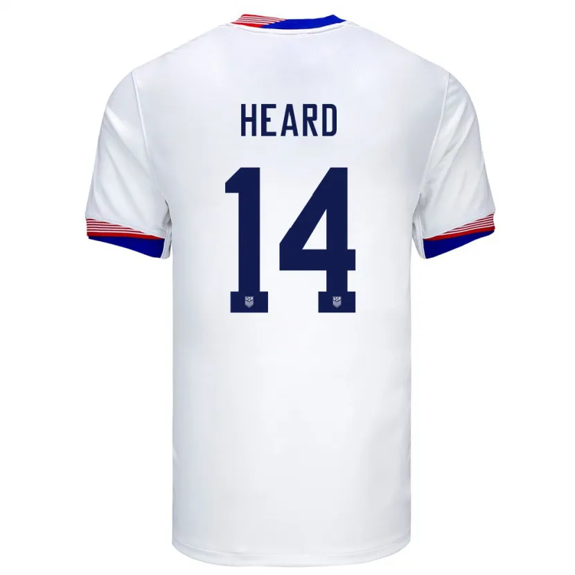 Danxen Niño Camiseta Estados Unidos Aaron Heard #14 Blanco 1ª Equipación 24-26 La Camisa