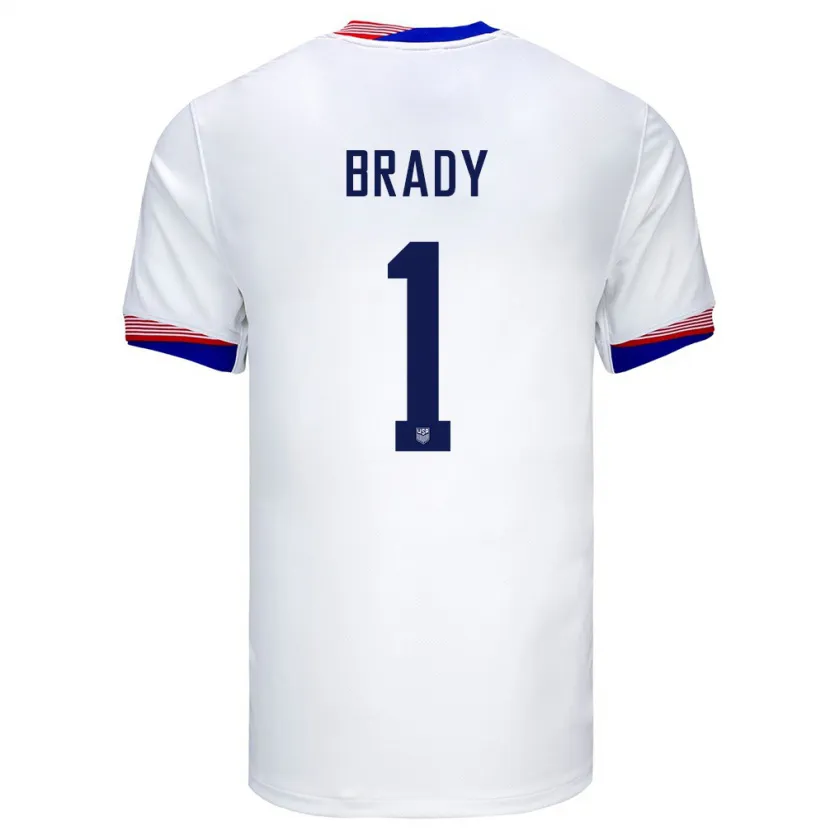 Danxen Niño Camiseta Estados Unidos Chris Brady #1 Blanco 1ª Equipación 24-26 La Camisa