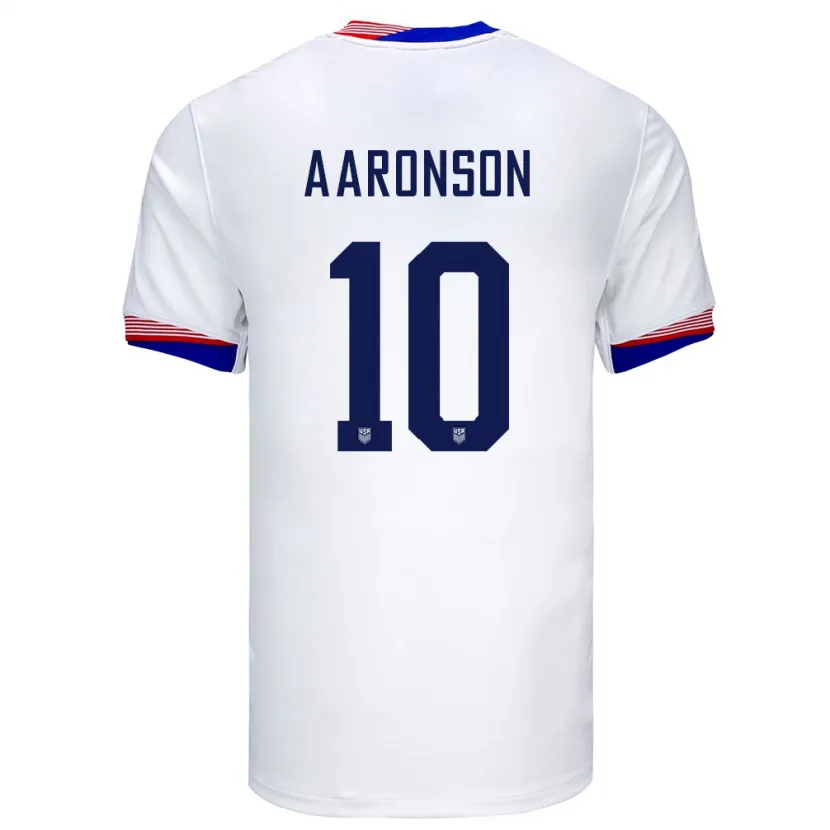 Danxen Niño Camiseta Estados Unidos Paxten Aaronson #10 Blanco 1ª Equipación 24-26 La Camisa