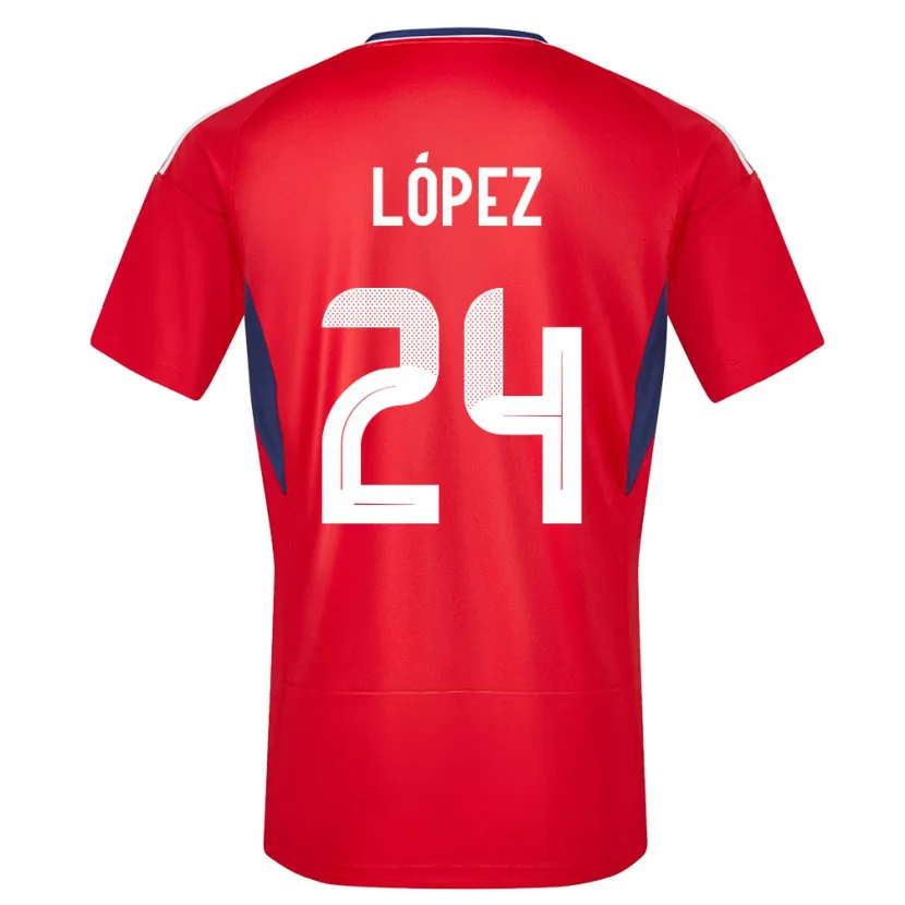 Danxen Niño Camiseta Costa Rica Douglas Lopez #24 Rojo 1ª Equipación 24-26 La Camisa
