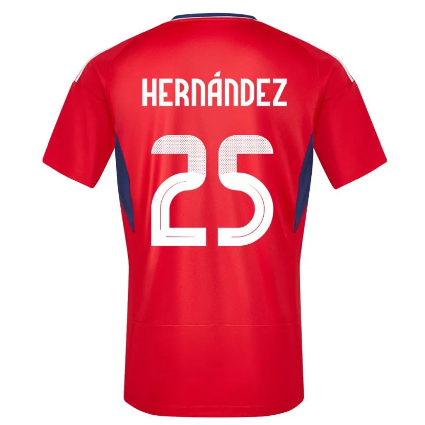 Danxen Niño Camiseta Costa Rica Anthony Hernandez #25 Rojo 1ª Equipación 24-26 La Camisa
