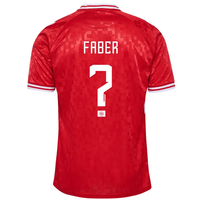 Danxen Niño Camiseta Dinamarca William Faber #0 Rojo 1ª Equipación 24-26 La Camisa