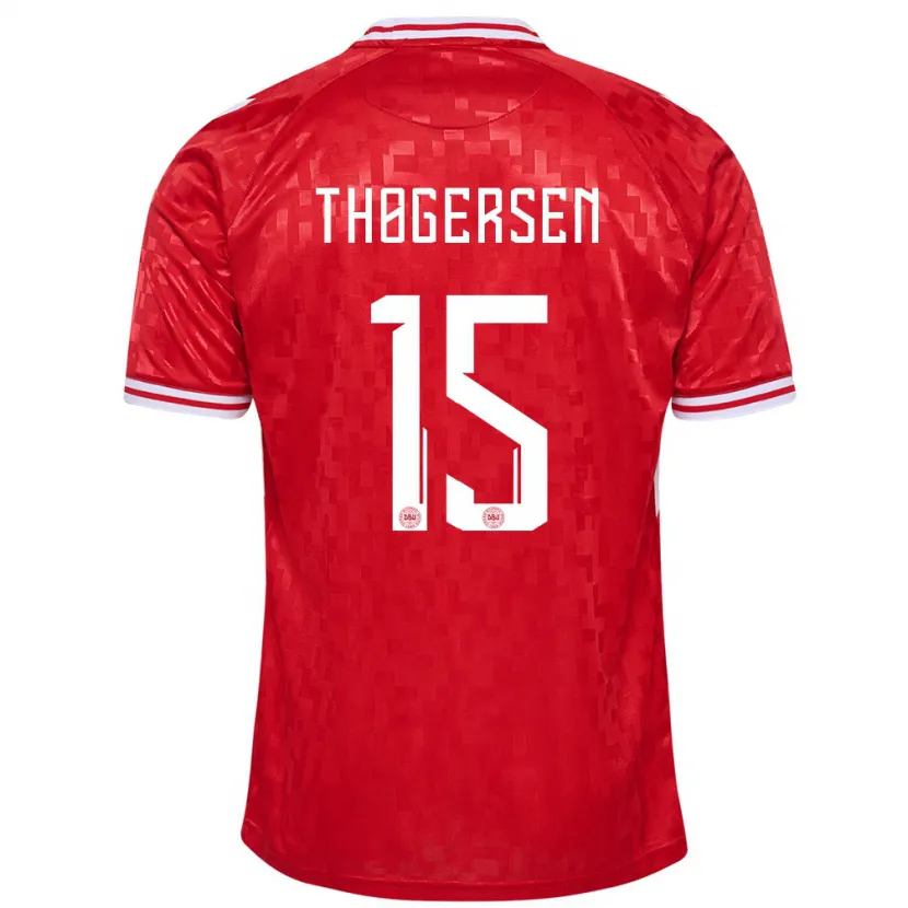 Danxen Niño Camiseta Dinamarca Frederikke Thøgersen #15 Rojo 1ª Equipación 24-26 La Camisa
