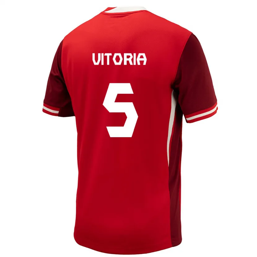Danxen Niño Camiseta Canadá Steven Vitória #5 Rojo 1ª Equipación 24-26 La Camisa