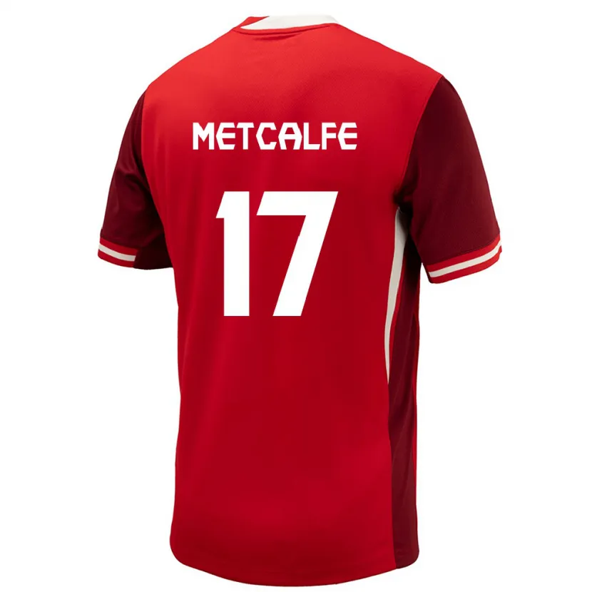 Danxen Niño Camiseta Canadá Patrick Metcalfe #17 Rojo 1ª Equipación 24-26 La Camisa