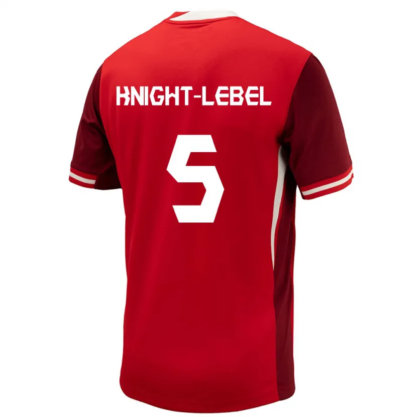 Danxen Niño Camiseta Canadá Jamie Knight-Lebel #5 Rojo 1ª Equipación 24-26 La Camisa