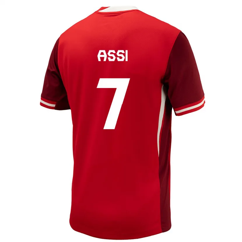 Danxen Niño Camiseta Canadá Jean-Aniel Assi #7 Rojo 1ª Equipación 24-26 La Camisa