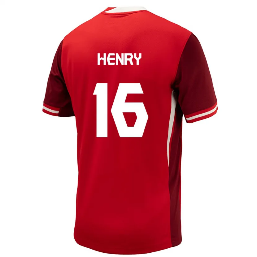 Danxen Niño Camiseta Canadá Maël Henry #16 Rojo 1ª Equipación 24-26 La Camisa