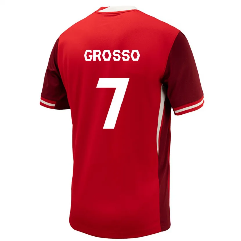 Danxen Niño Camiseta Canadá Julia Grosso #7 Rojo 1ª Equipación 24-26 La Camisa