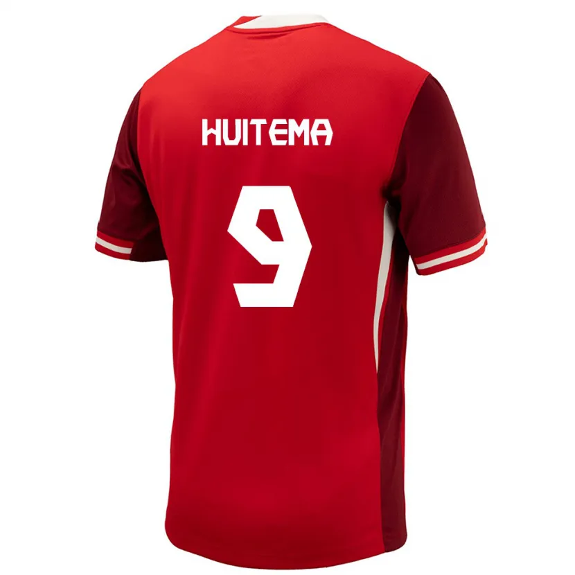 Danxen Niño Camiseta Canadá Jordyn Huitema #9 Rojo 1ª Equipación 24-26 La Camisa