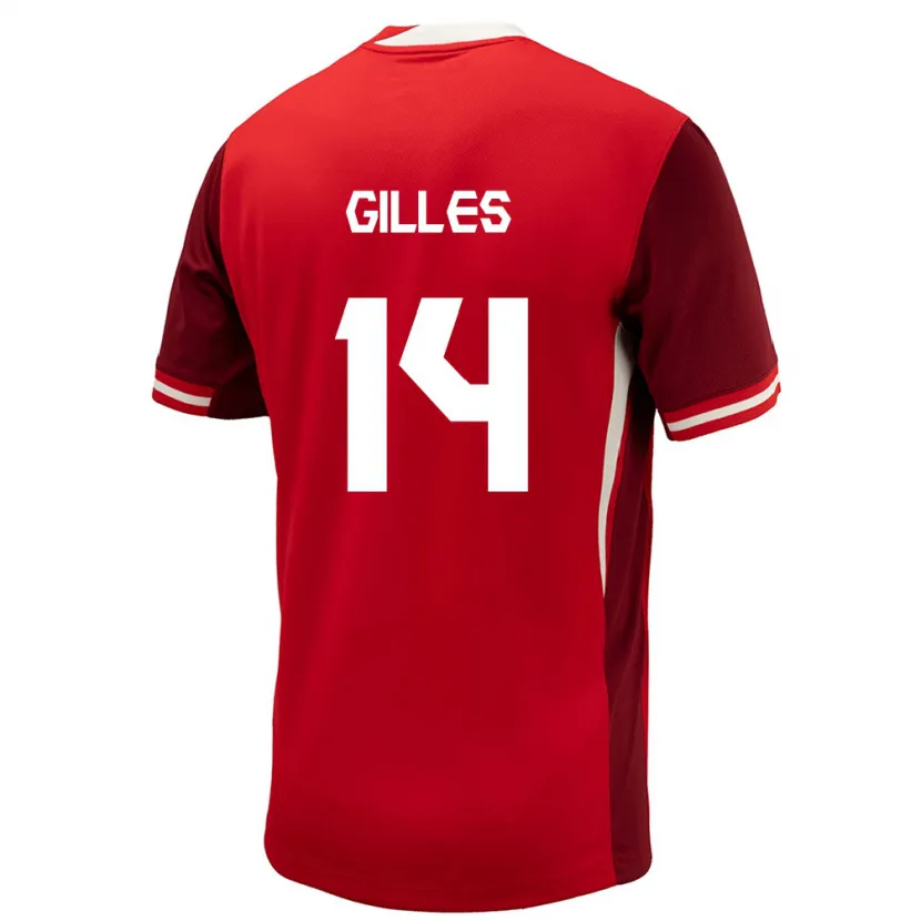 Danxen Niño Camiseta Canadá Vanessa Gilles #14 Rojo 1ª Equipación 24-26 La Camisa