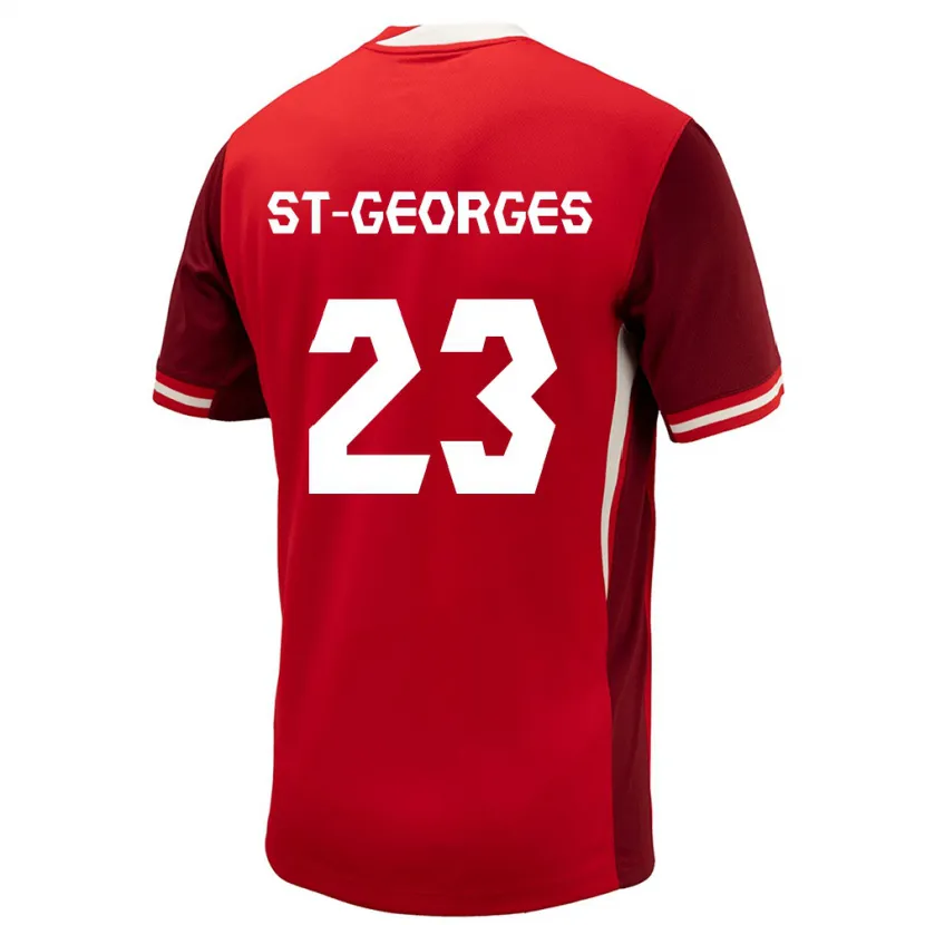 Danxen Niño Camiseta Canadá Bianca St-Georges #23 Rojo 1ª Equipación 24-26 La Camisa