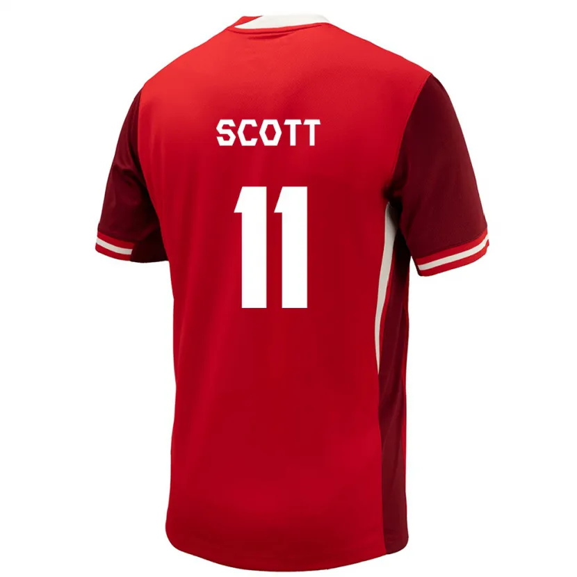 Danxen Niño Camiseta Canadá Desiree Scott #11 Rojo 1ª Equipación 24-26 La Camisa
