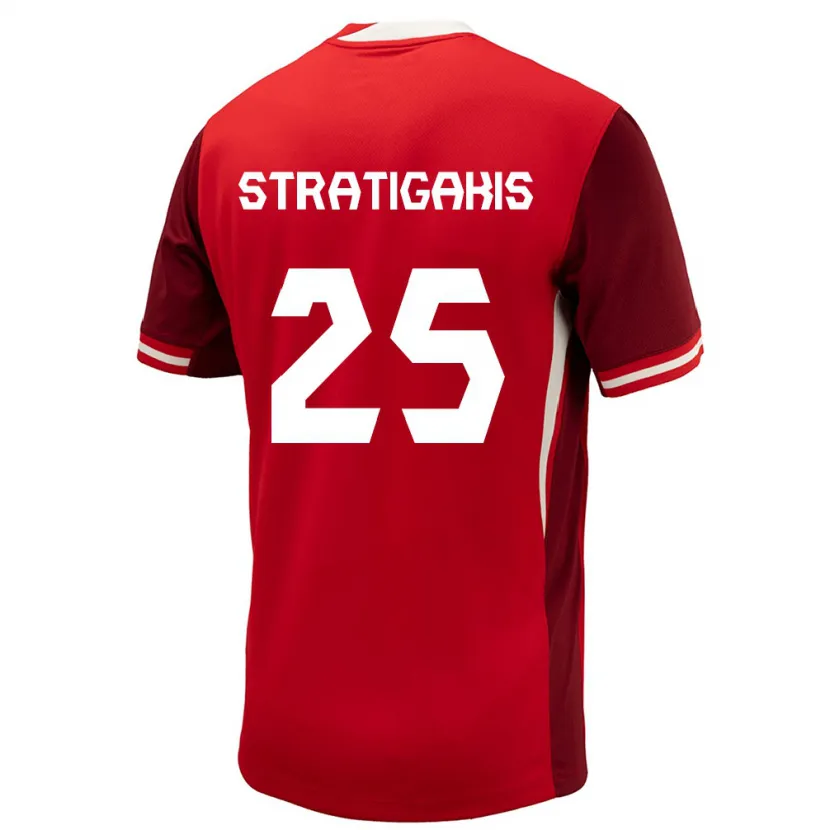 Danxen Niño Camiseta Canadá Sarah Stratigakis #25 Rojo 1ª Equipación 24-26 La Camisa
