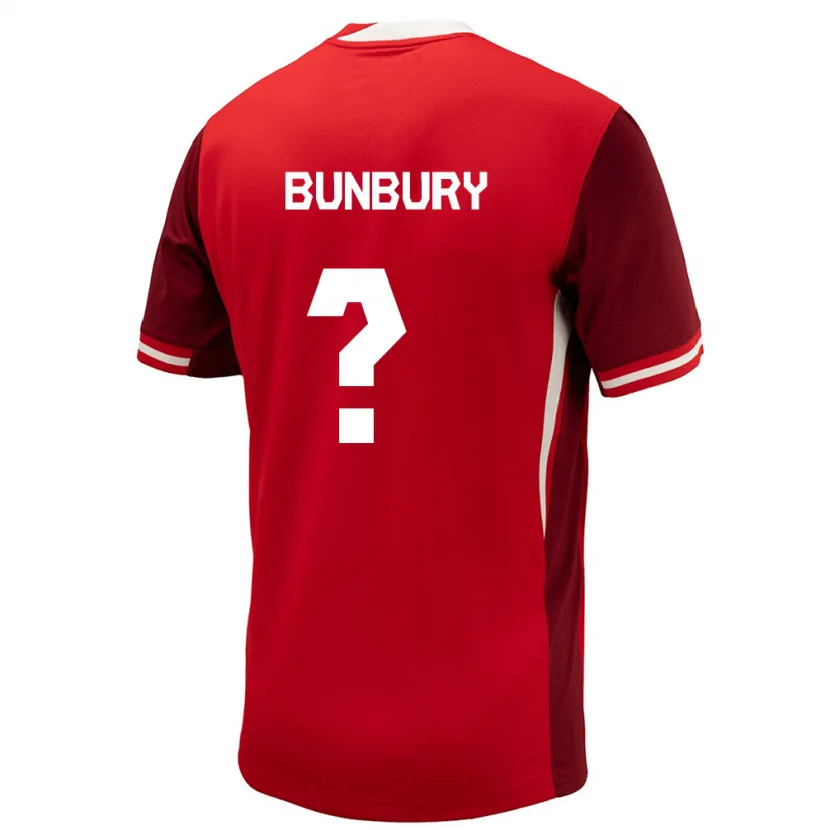 Danxen Niño Camiseta Canadá Mataeo Bunbury #0 Rojo 1ª Equipación 24-26 La Camisa