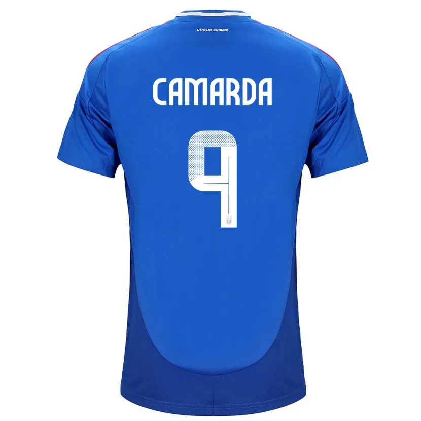 Danxen Niño Camiseta Italia Francesco Camarda #9 Azul 1ª Equipación 24-26 La Camisa