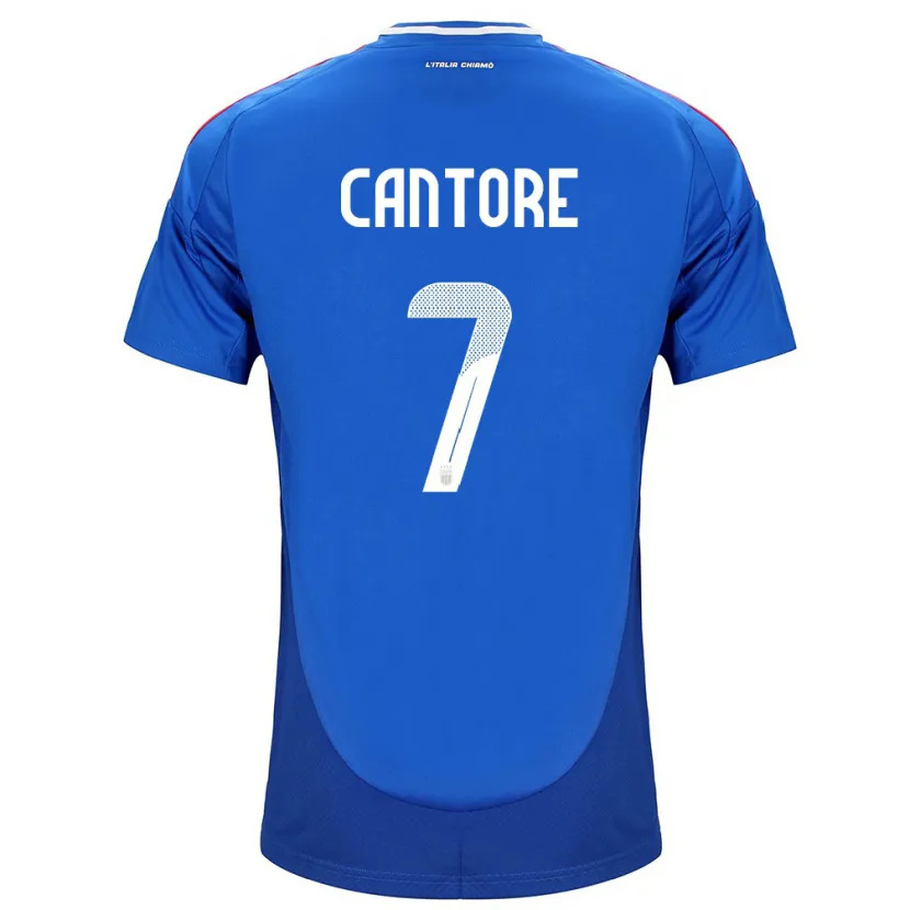 Danxen Niño Camiseta Italia Sofia Cantore #7 Azul 1ª Equipación 24-26 La Camisa